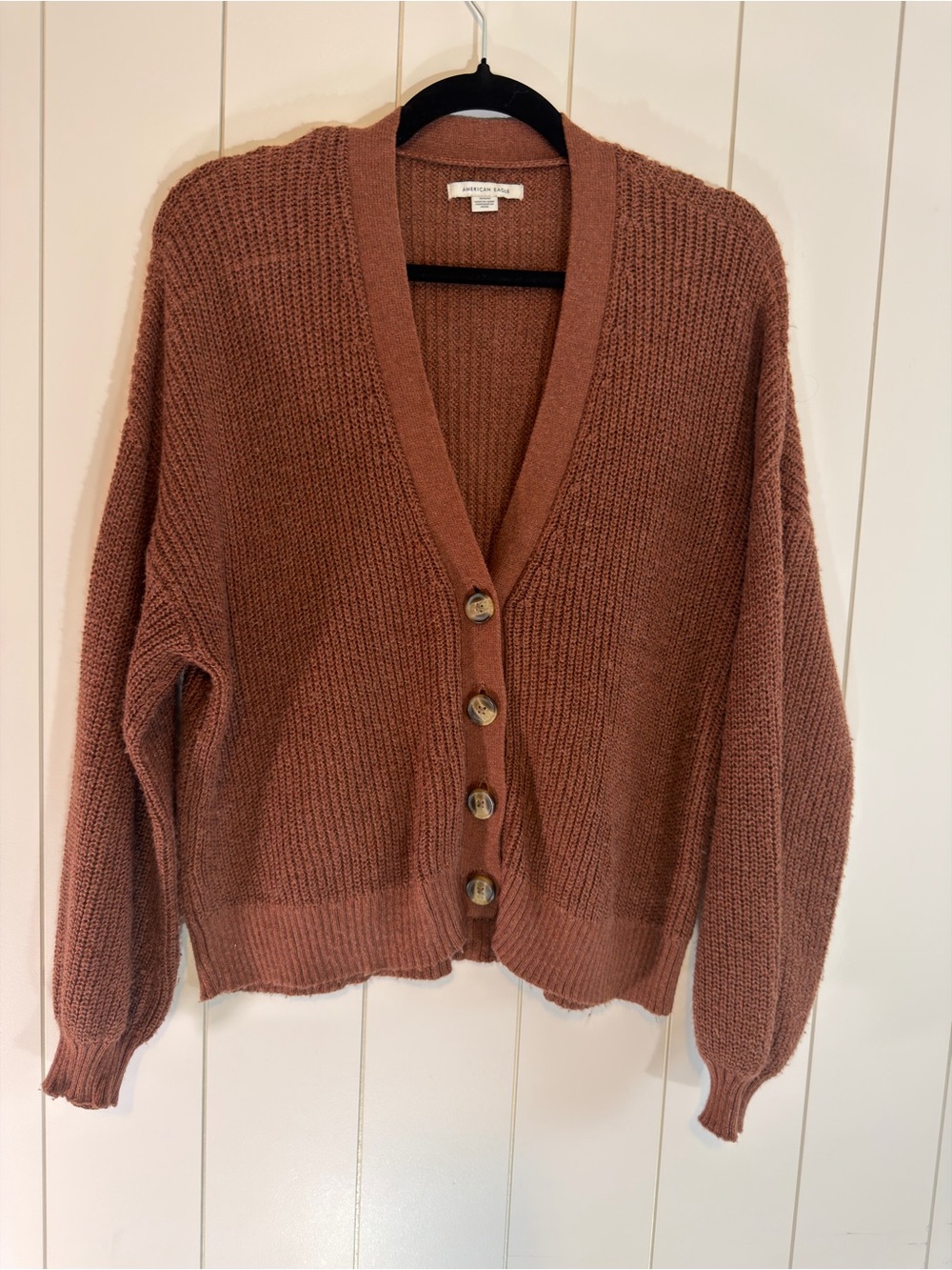 American Eagle Outfitters Dusty Rose Button-Up Knit Cardigan